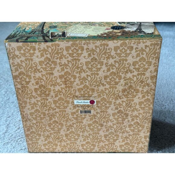 Vintage Punch Studio Eiffel Tower Paris Keepsake Note Card Glass Top Box 9 1/2" - Picture 7 of 8